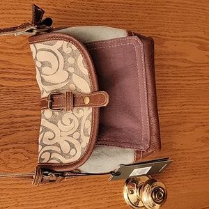 Myra Bag Leaf Print- Small cross body bag